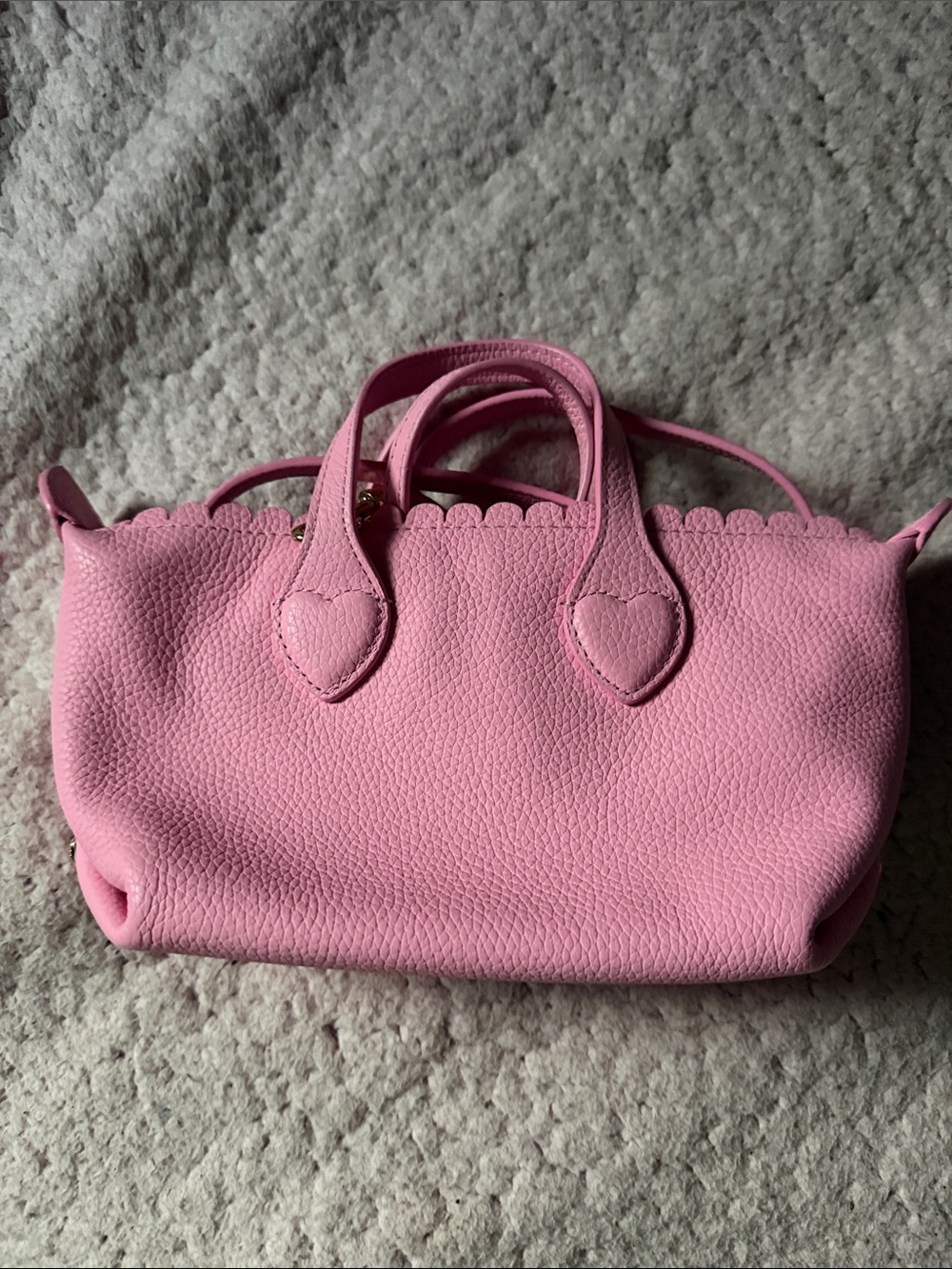 Stoney Clover Lane Pink Scalloped Heart-Handle Tote